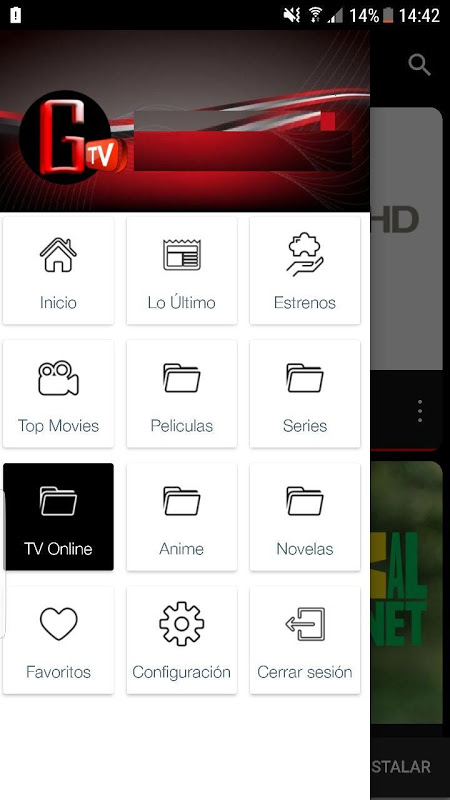 Captura de tela do Gnulatv Lite - Modo Clássico